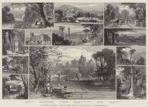 Pittoresk Engeland, Alnwick Castle, de Zetel van de Hertog van Northumberland